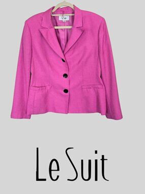 Le Suit Hot Pink   Princess Seam Blazer Dress Work Casual Jacket Womens Plus 18